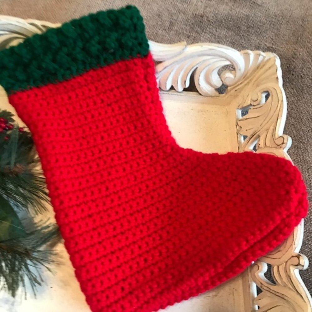NWOT Handmade Crochet Stocking - free w